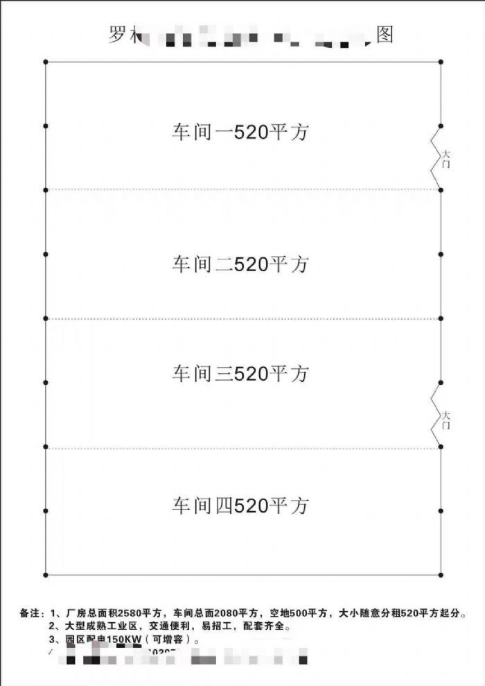 罗村下柏工业区2580平方厂房出租，520平方起租-图1