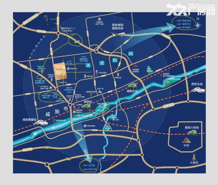 大跨度框架式标准厂房出租-图3