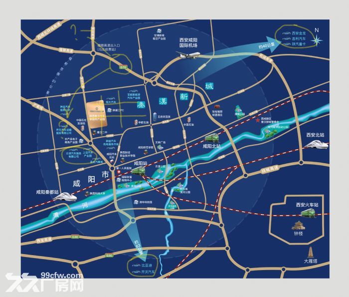 陕西秦汉汽车零部件产业园 标准化厂房 钢构 出租 出售-图1